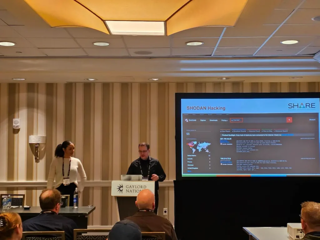 Michelle Eggers and David Bryan Presenting their Talk at SHARE Capture the Flag (CTF) event sponsored by Broadcom